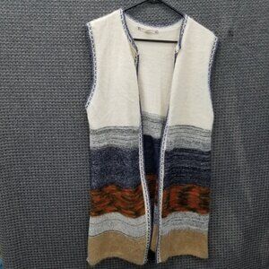 Chelsea & Violet Open Front Knit Sleeveless Cardigan Vest Large
